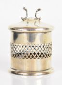 Mappin & Webb hallmarked silver string pot or similar, Birmingham 1907, height 9cm, weight 88g