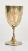 Edward VII hallmarked silver goblet with beaded footrim, Sheffield 1903, maker Goldsmiths &