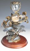 Franklin Mint for Conservation International figural bronze animal hourglass 'Guardians of the World