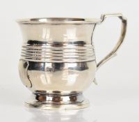 Georgian hallmarked silver christening mug, London 1818, maker's mark indistinct, height 7cm, weight