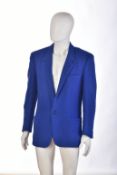 Gianni Versace gentleman's royal blue wool textured blazer, size 46