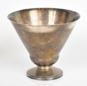 French 950 grade silver bowl in the Art Deco style with conical bowl, marked with Minerva 1 mark but