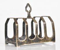 Art Deco hallmarked silver five bar toast rack, Sheffield 1932, maker Viner's Ltd, length 7.5cm,