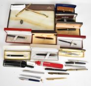 Twenty one Sheaffer fountain and ballpoint pens, some in original boxes, together with a Shaeffer
