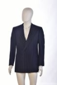 Gianni Versace Couture 1980s/ 1990s gentleman's navy pinstripe blazer, size 46