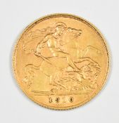 1910 Edward VII gold half sovereign