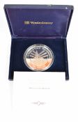 Royal Mint 2005 Jersey silver proof $10 5oz coin, with certificate in Westminster case
