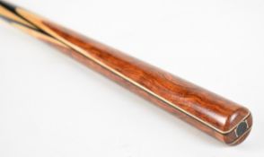 PowerGlide 'The Connoisseur' replica snooker cue with maple shaft, ebony and specimen wood butt.