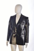 Gianni Versace Couture gentleman's black sequined blazer, size 48