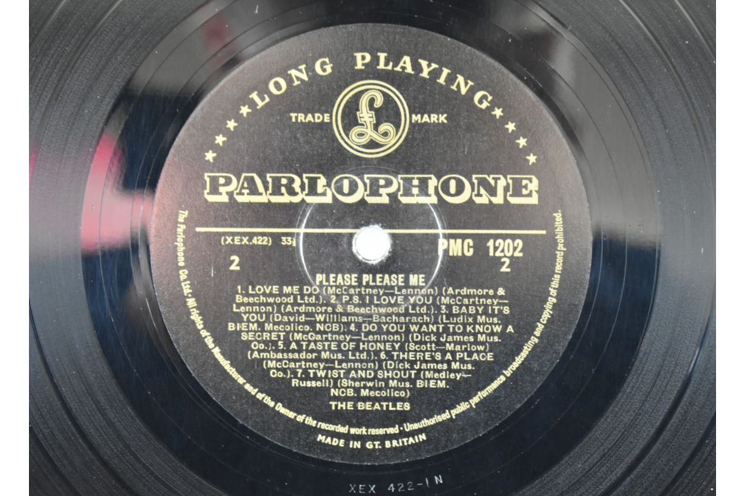Black and gold label very first press of The Beatles Please Please Me (PMC 1202) with Dick James - Image 5 of 7