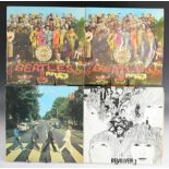 Five early Beatles LPs comprising Abbey Road Stereo PCS 7088 with Her Majesty appearing on the B