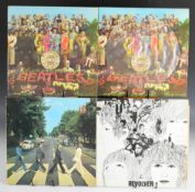 Five early Beatles LPs comprising Abbey Road Stereo PCS 7088 with Her Majesty appearing on the B