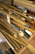 Brass hexagon and round bar stock, angle and strip, the marked ones being labelled at CZ121, the