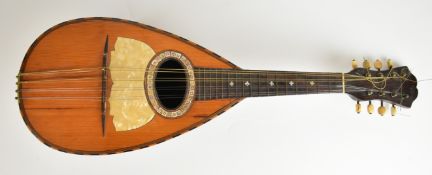Early 20th century F. IIi Ferrari & Co Neapolitan bowl back mandolin with mother of pearl inlays and
