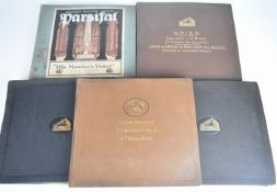 Five folders of mainly classical 78rpm shellac LPs, each contains between five and ten 78s in a