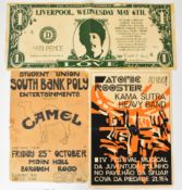 Group of three vintage concert posters comprising Love featuring Arthur Lee and band and DJ’s Karl