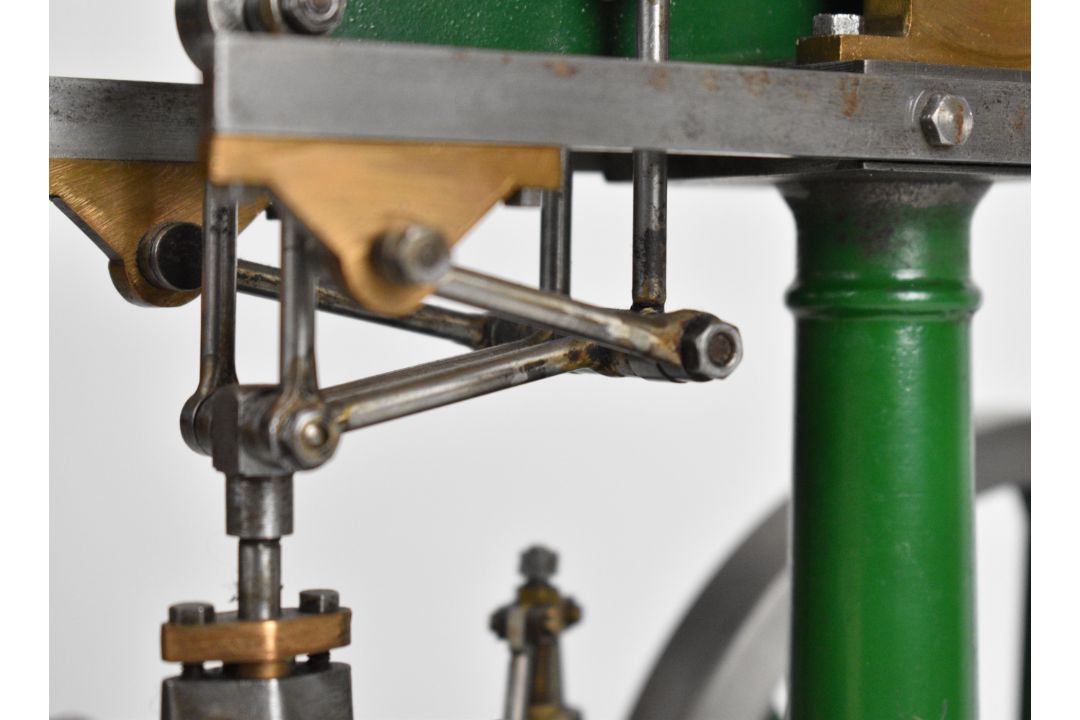 Stuart beam live steam engine with twin cylinder drain cocks, dummy flyball governor and driving - Image 13 of 17