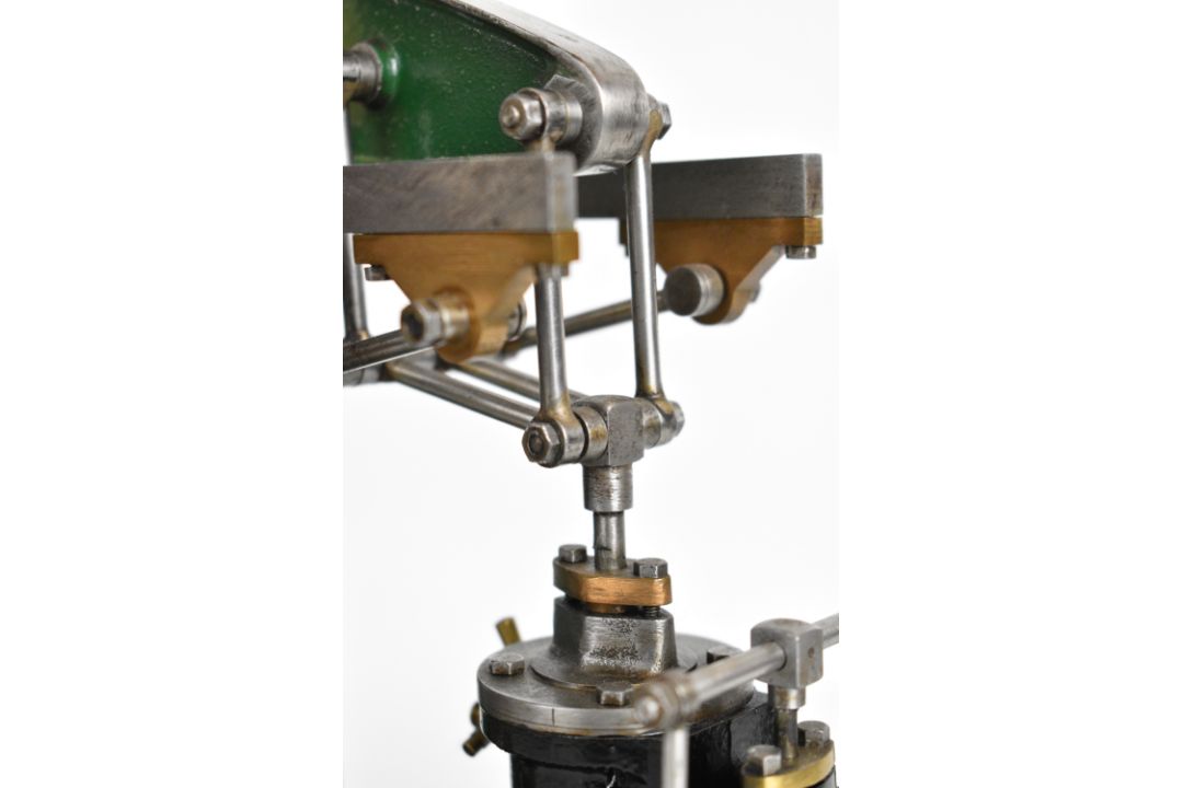 Stuart beam live steam engine with twin cylinder drain cocks, dummy flyball governor and driving - Image 10 of 17
