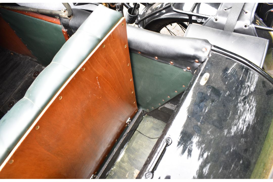 1924 AJS model D 799cc sidevalve V twin motorcycle and sidecar combination - Image 14 of 30