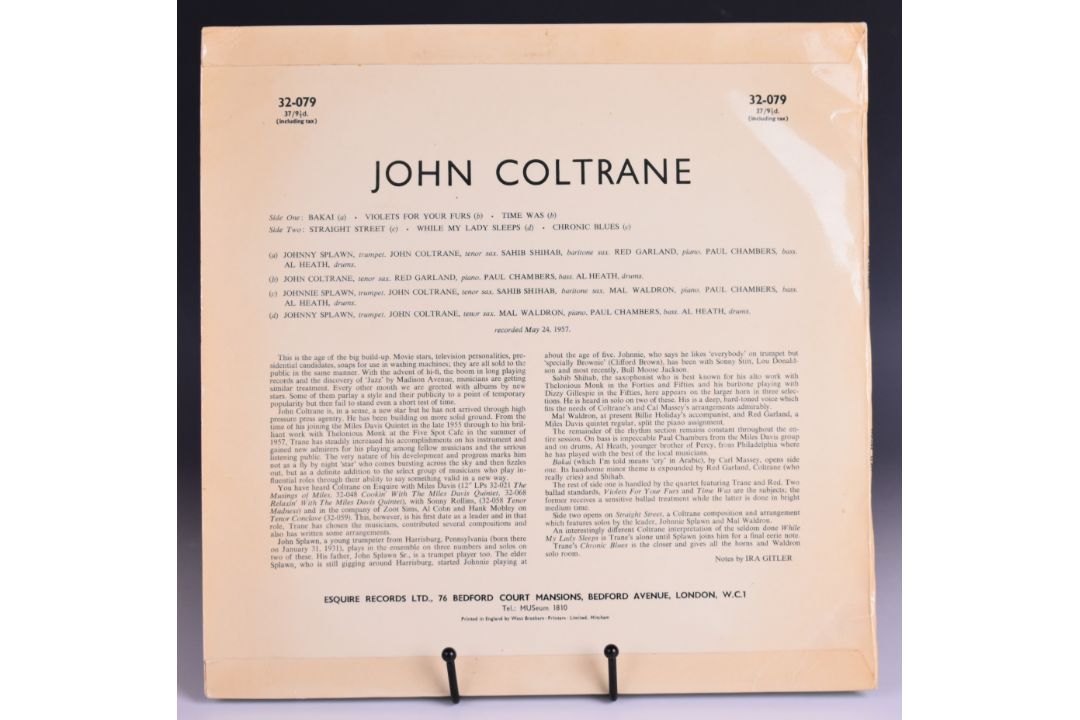 Rare Esquire Jazz LP 32-079 John Coltrane self titled LP. 1st press matrix is stamped / scratched - Image 2 of 5