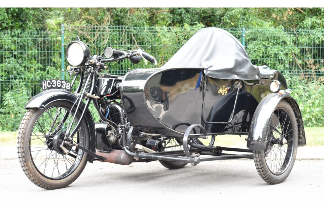 1924 AJS model D 799cc sidevalve V twin motorcycle and sidecar combination - Image 8 of 30