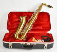 Armstrong alto saxophone, serial No. 3820278, with Yamaha mouthpiece and accessories, in fitted