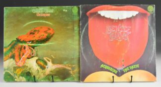 Two Gentle Giant Vertigo Swirl LPs. Octopus Vertigo Swirl 6360 080 and Acquiring The Taste Vertigo