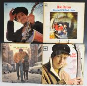 Six Bob Dylan LPs, all are early orange label UK CBS releases with the CBS walking eye over centre
