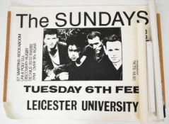 The Sundays vintage poster for a concert by the Indie-pop band at Leicester University on Tuesday