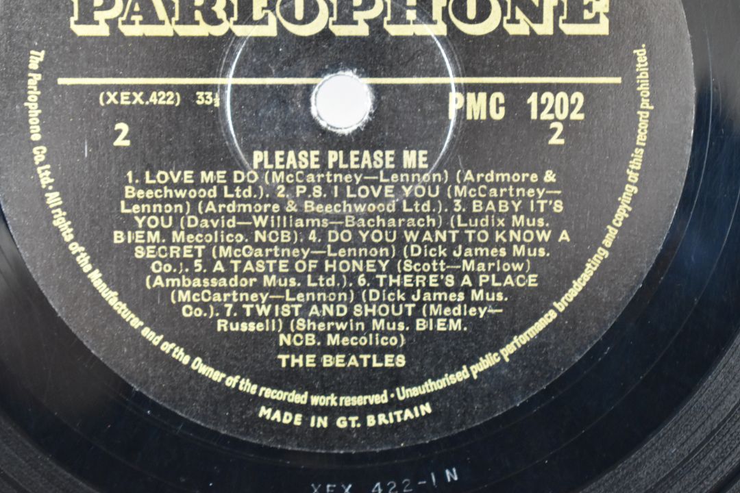 Black and gold label very first press of The Beatles Please Please Me (PMC 1202) with Dick James - Image 6 of 7
