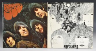 Two rare Beatles LPs. Revolver PMC 7009 MONO with XEX 606-1 matrix number on Side 2. Contains the