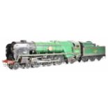 Gauge 1 coal fired live steam Bulleid Merchant Navy 4-6-2 tender locomotive built by the late
