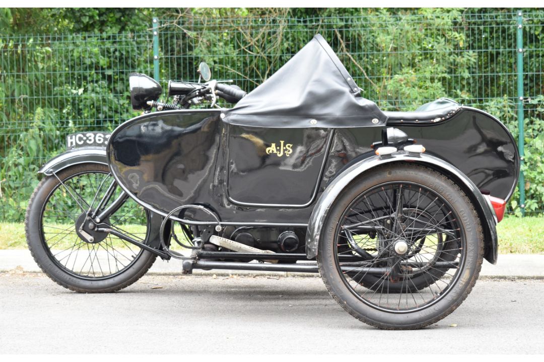1924 AJS model D 799cc sidevalve V twin motorcycle and sidecar combination - Image 7 of 30