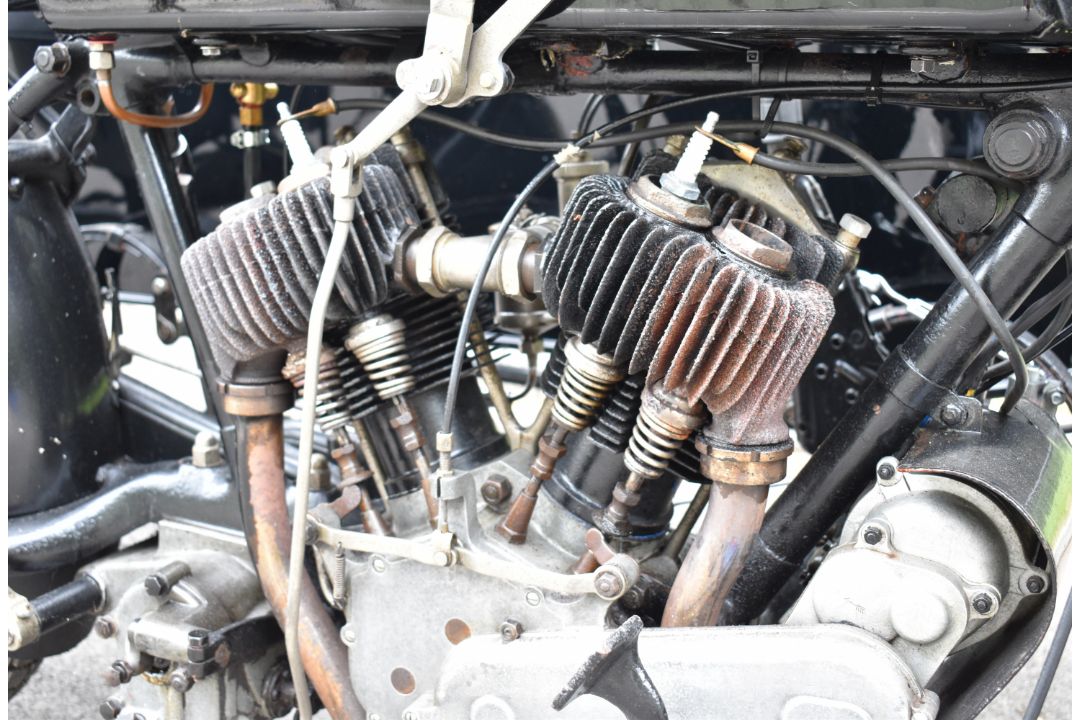 1924 AJS model D 799cc sidevalve V twin motorcycle and sidecar combination - Image 19 of 30