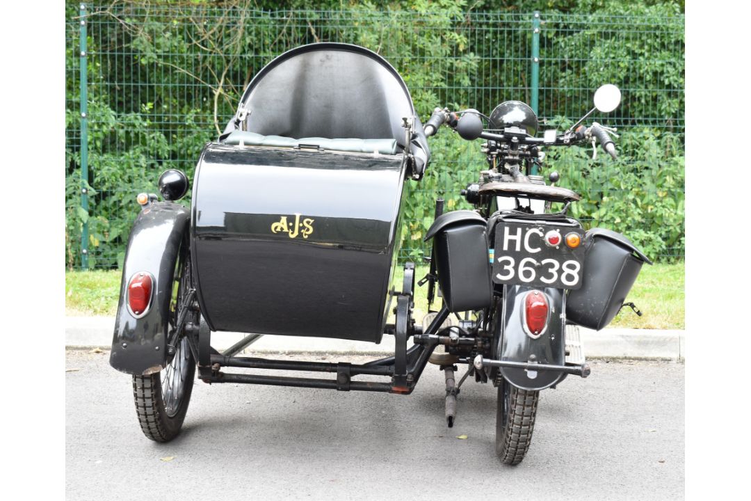 1924 AJS model D 799cc sidevalve V twin motorcycle and sidecar combination - Image 6 of 30