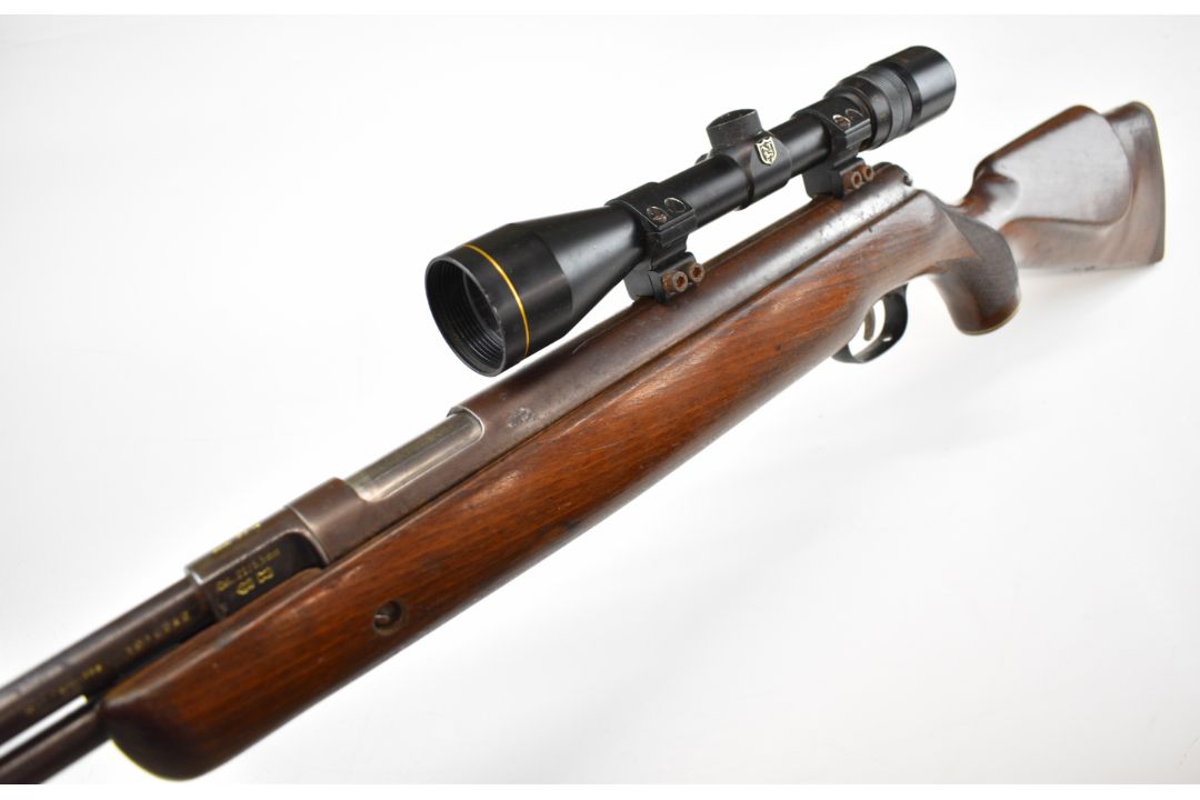Weihrauch HW77 K .22 underlever air rifle with chequered semi-pistol grip, raised cheek piece, - Image 11 of 17