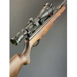 Weihrauch HW97K .22 underlever air rifle with chequered semi-pistol grip, raised cheek piece,