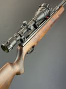 Weihrauch HW97K .22 underlever air rifle with chequered semi-pistol grip, raised cheek piece,