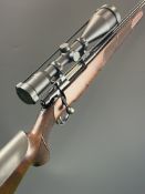 Sako III .308 Winchester bolt-action rifle with chequered semi-pistol grip and forend, raised