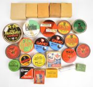 Twenty six tins and boxes of air rifle or pistol pellets including ICI Kynoch, The Famous King