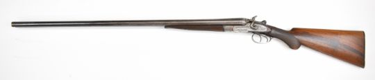 R Watson 16 bore side by side hammer action shotgun with named and ...