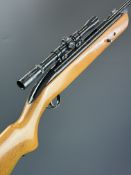 BSA Mercury Mk I .22 air rifle with semi-pistol grip and Original Model 7 4x0 scope, serial number