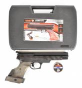 Gamo Compact target air pistol with shaped wooden grip and adjustable trigger and sights, serial