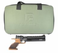 Reximex Mito W .177 PCP target air pistol/ rifle with shaped and textured wooden grip, additional