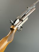 Webley Service Mark II .177 air rifle with interchangeable barrel, adjustable folding peep-hole
