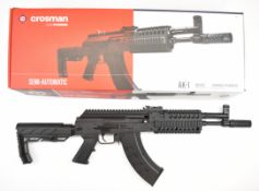 Crosman AK-1 .177 CO2 air rifle with chequered pistol grip, composite folding stock, adjustable