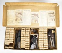 Webley & Scott dealer's spare parts or service box with grips, barrels, springs and other parts