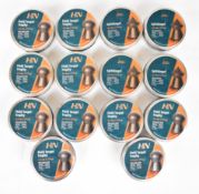 Fourteen sealed tins of .177 H&N FIeld Target Trophy and Spitzkugel air rifle or pistol pellets.