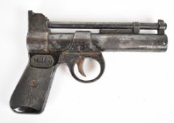 Webley Junior .177 air pistol with named and chequered composite grips and adjustable sights, serial