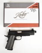 EMG Kimber Custom TRE/RL II .177 CO2 air pistol with textured composite grips, multi-shot magazine